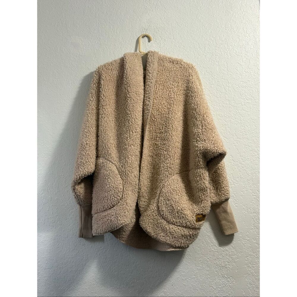 Nordic Beach Wrap O/S Oversized Sherpa Fleece Cardigan Hooded Jacket One Size